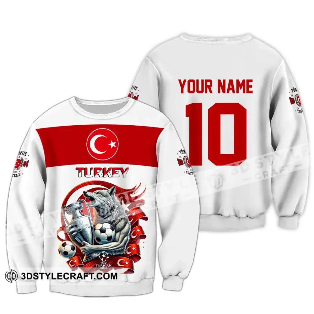 Unisex Shirt Custom Name And Number Turkey Football Polo Euro 2024 Hoodie Long Sleeve / S T-Shirt