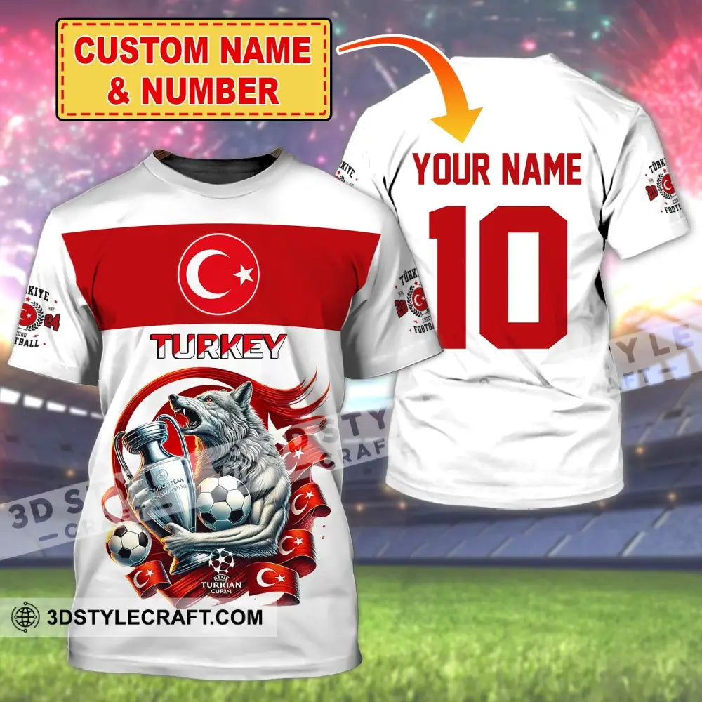 Unisex Shirt Custom Name And Number Turkey Football Polo Euro 2024 Hoodie Long Sleeve T-Shirt