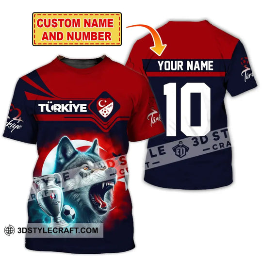 Unisex Shirt, Custom Name and Number Turkey Football Polo Shirt, Euro 2024 Turkey Football Hoodie Long Sleeve Shirt style option 1