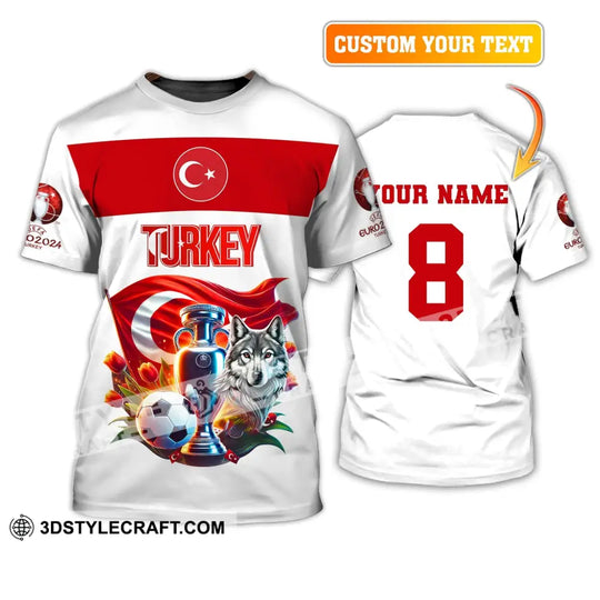 Unisex Shirt, Custom Name and Number Turkey Football Polo Shirt, Euro 2024 Turkey Football Hoodie Long Sleeve Shirt style option 1