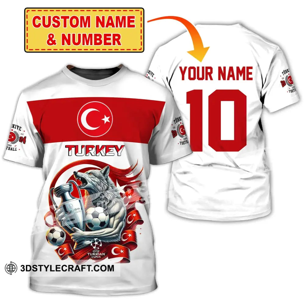 Unisex Shirt Custom Name And Number Turkey Football Polo Euro 2024 Hoodie Long Sleeve T-Shirt