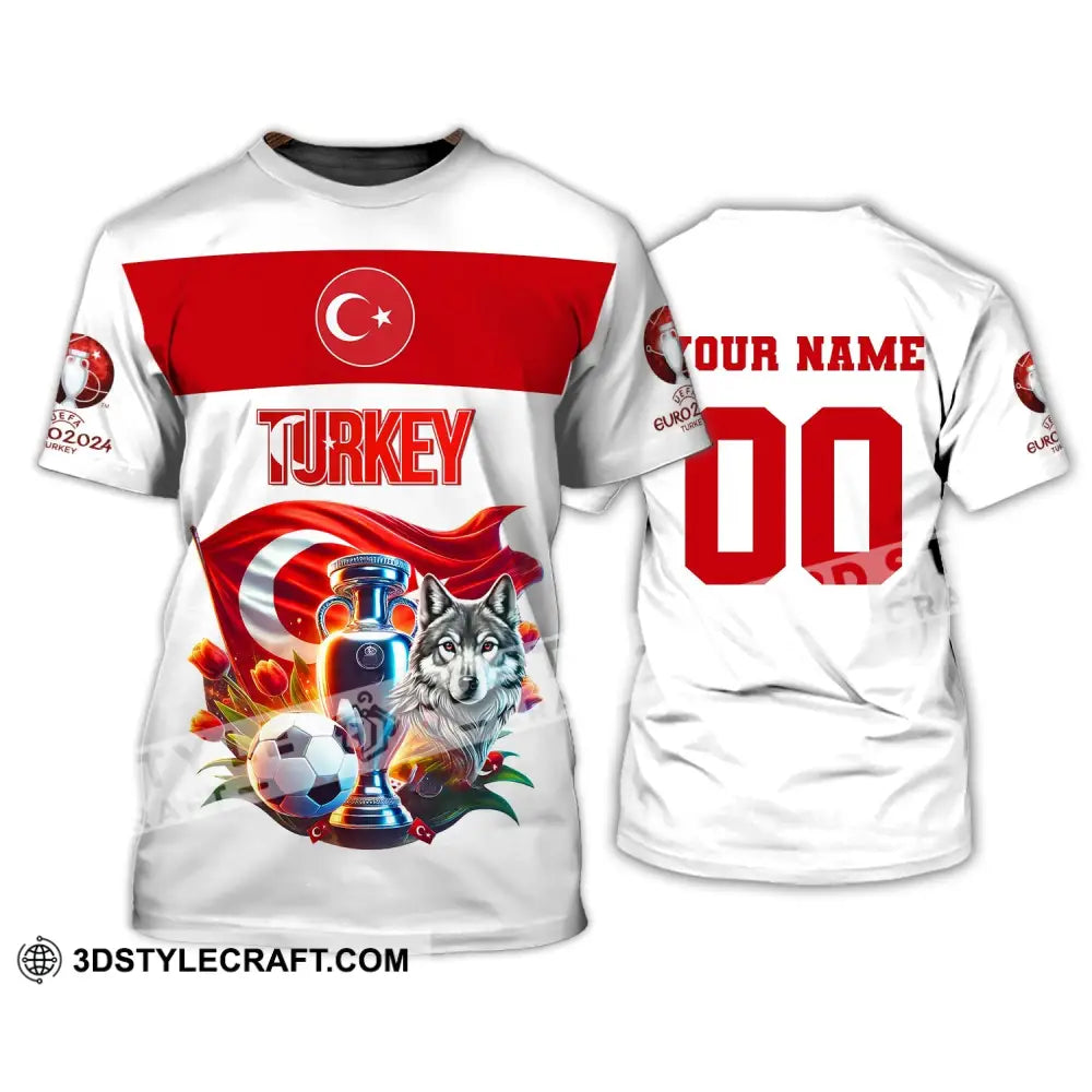 Unisex Shirt Custom Name And Number Turkey Football Polo Euro 2024 Hoodie Long Sleeve T-Shirt / S