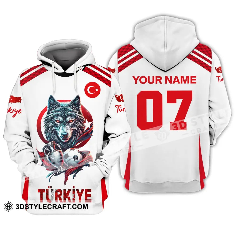 Unisex Shirt Custom Name And Number Turkiye Football Turkey Euro 2024 Türkiye Polo Long Sleeve