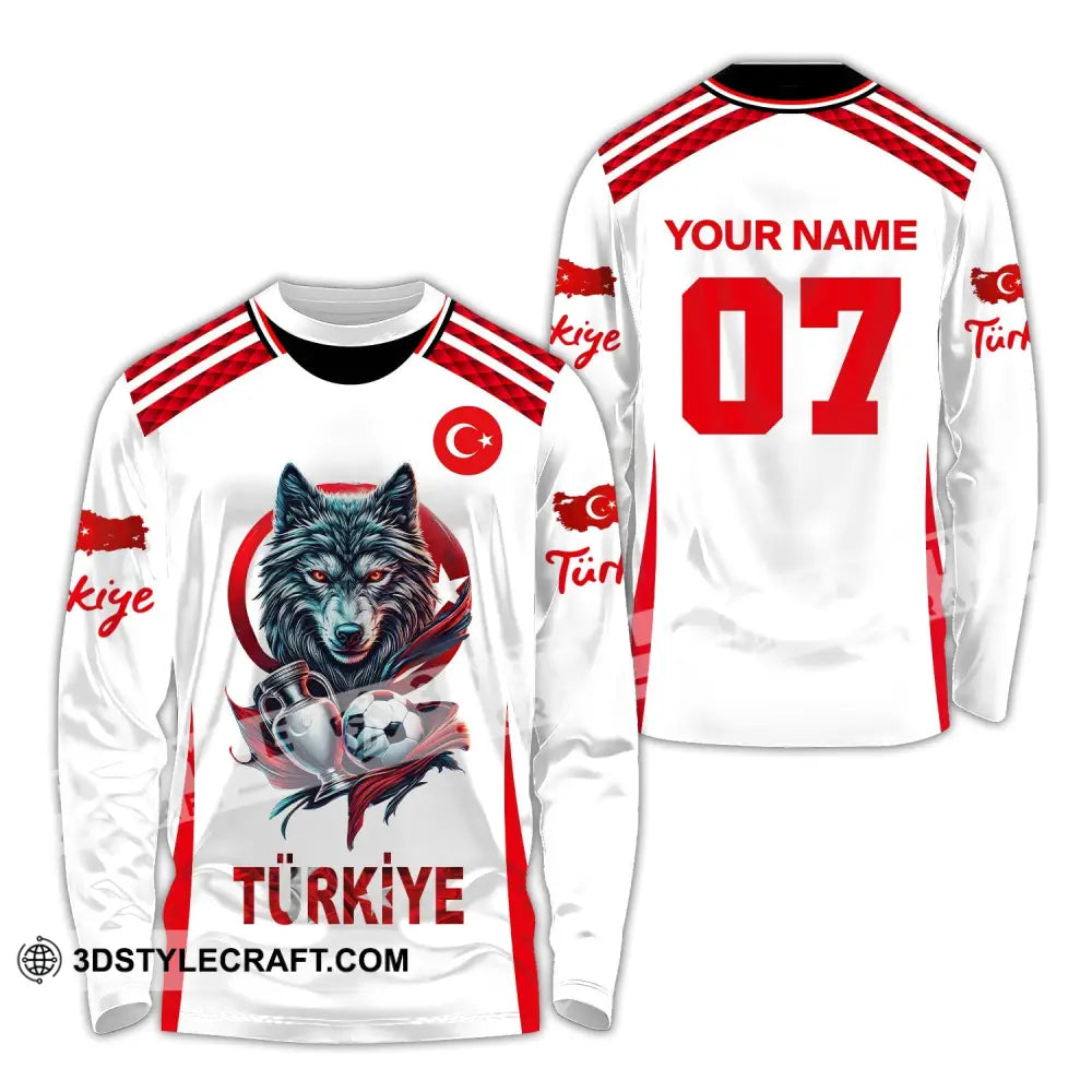 Unisex Shirt Custom Name And Number Turkiye Football Turkey Euro 2024 Türkiye Polo Long Sleeve / S