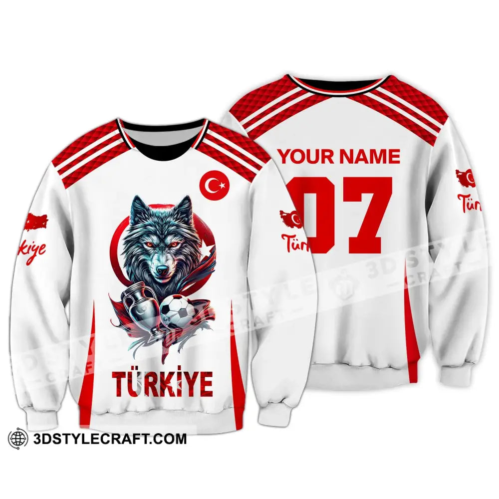 Unisex Shirt Custom Name And Number Turkiye Football Turkey Euro 2024 Türkiye Polo Long Sleeve / S