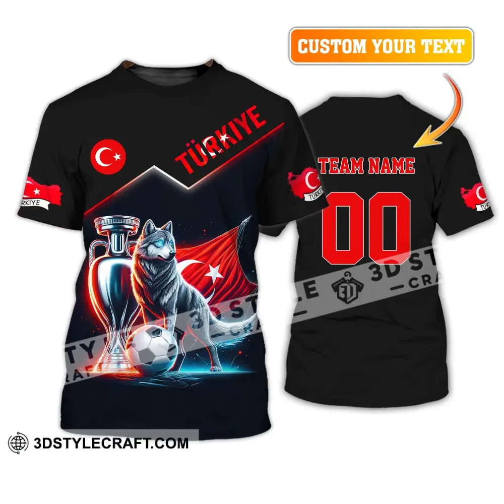 Unisex Shirt Custom Name And Number Turkiye Football Turkey Euro 2024 Türkiye Polo Long Sleeve