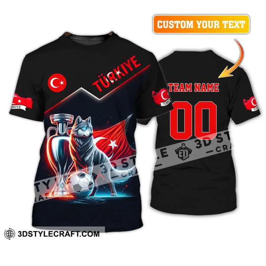 Unisex Shirt, Custom Name and Number Turkiye Football Shirt, Turkey Euro 2024 Türkiye Football Polo Long Sleeve Shirt style option 2