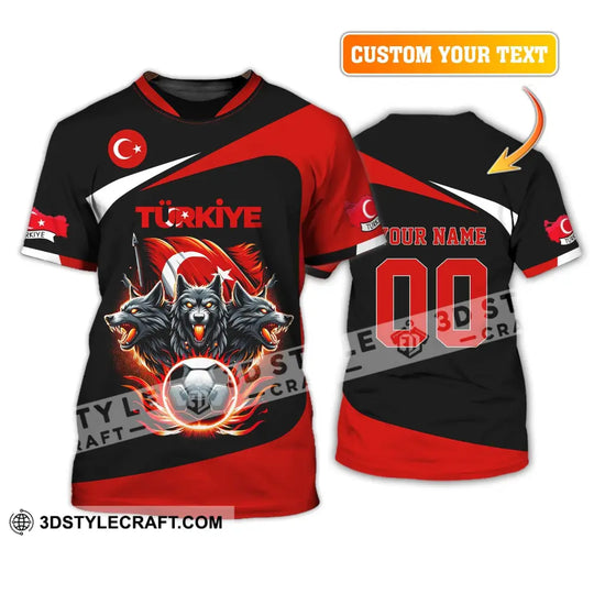 Unisex Shirt, Custom Name and Number Turkiye Football Shirt, Turkey Euro 2024 Türkiye Football Polo Long Sleeve Shirt style option 2