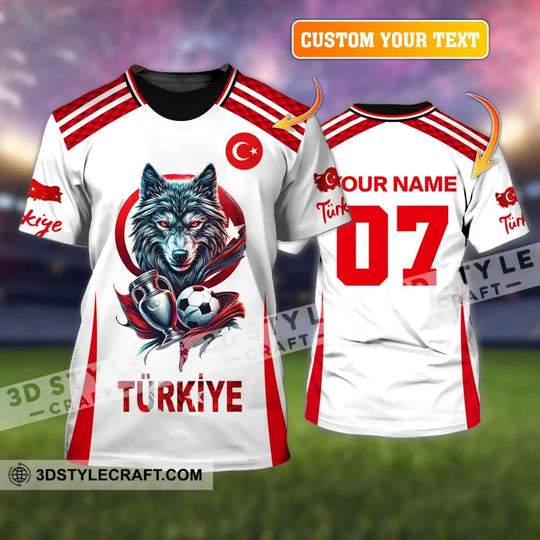 Unisex Shirt, Custom Name and Number Turkiye Football Shirt, Turkey Euro 2024 Türkiye Football Polo Long Sleeve Shirt style option 1