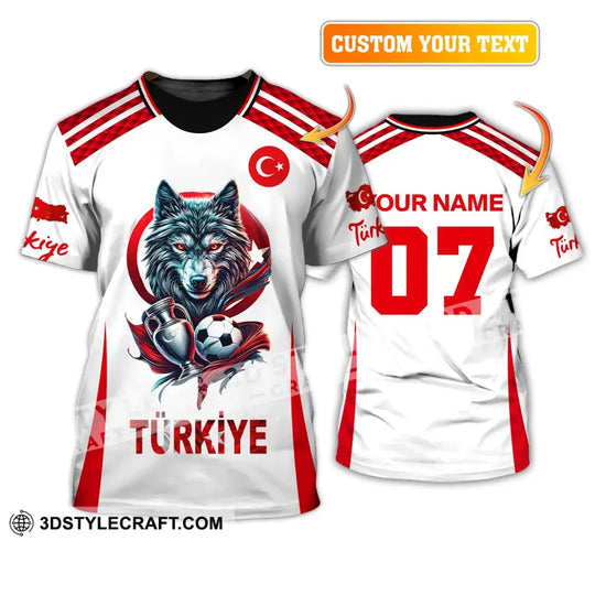 Unisex Shirt, Custom Name and Number Turkiye Football Shirt, Turkey Euro 2024 Türkiye Football Polo Long Sleeve Shirt style option 2