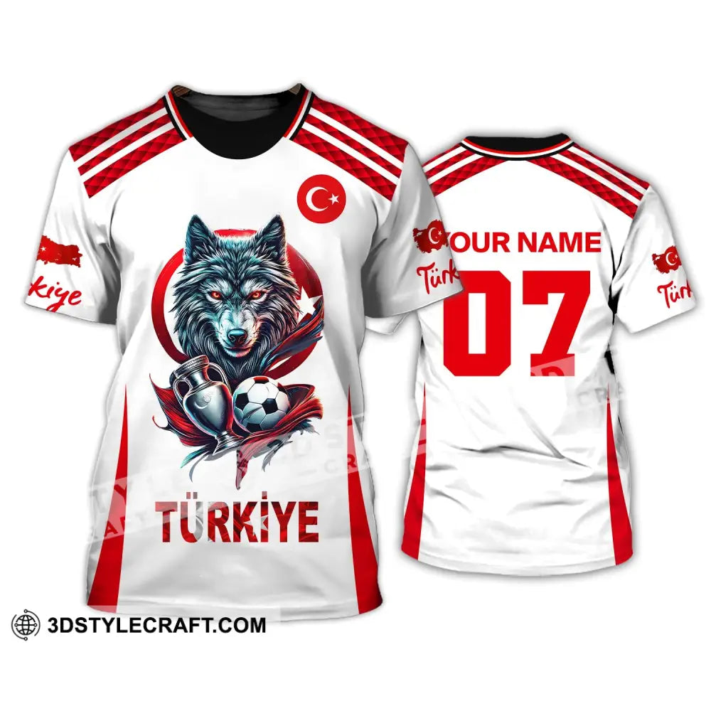 Unisex Shirt Custom Name And Number Turkiye Football Turkey Euro 2024 Türkiye Polo Long Sleeve