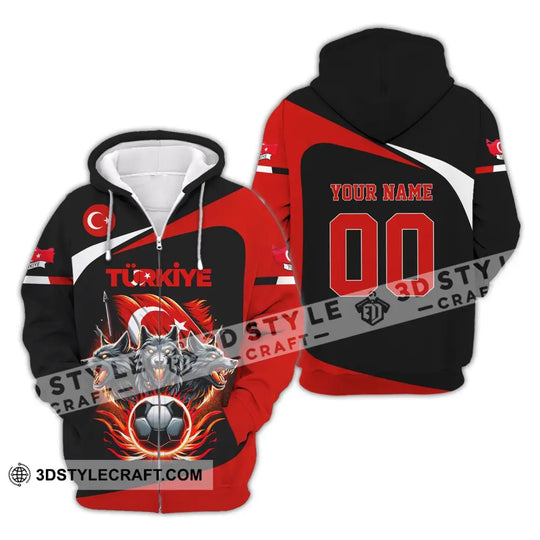 Unisex Shirt, Custom Name and Number Turkiye Football Shirt, Turkey Euro 2024 Türkiye Football Polo Long Sleeve Shirt style option 4
