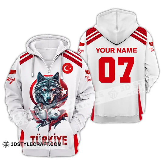 Unisex Shirt, Custom Name and Number Turkiye Football Shirt, Turkey Euro 2024 Türkiye Football Polo Long Sleeve Shirt style option 4