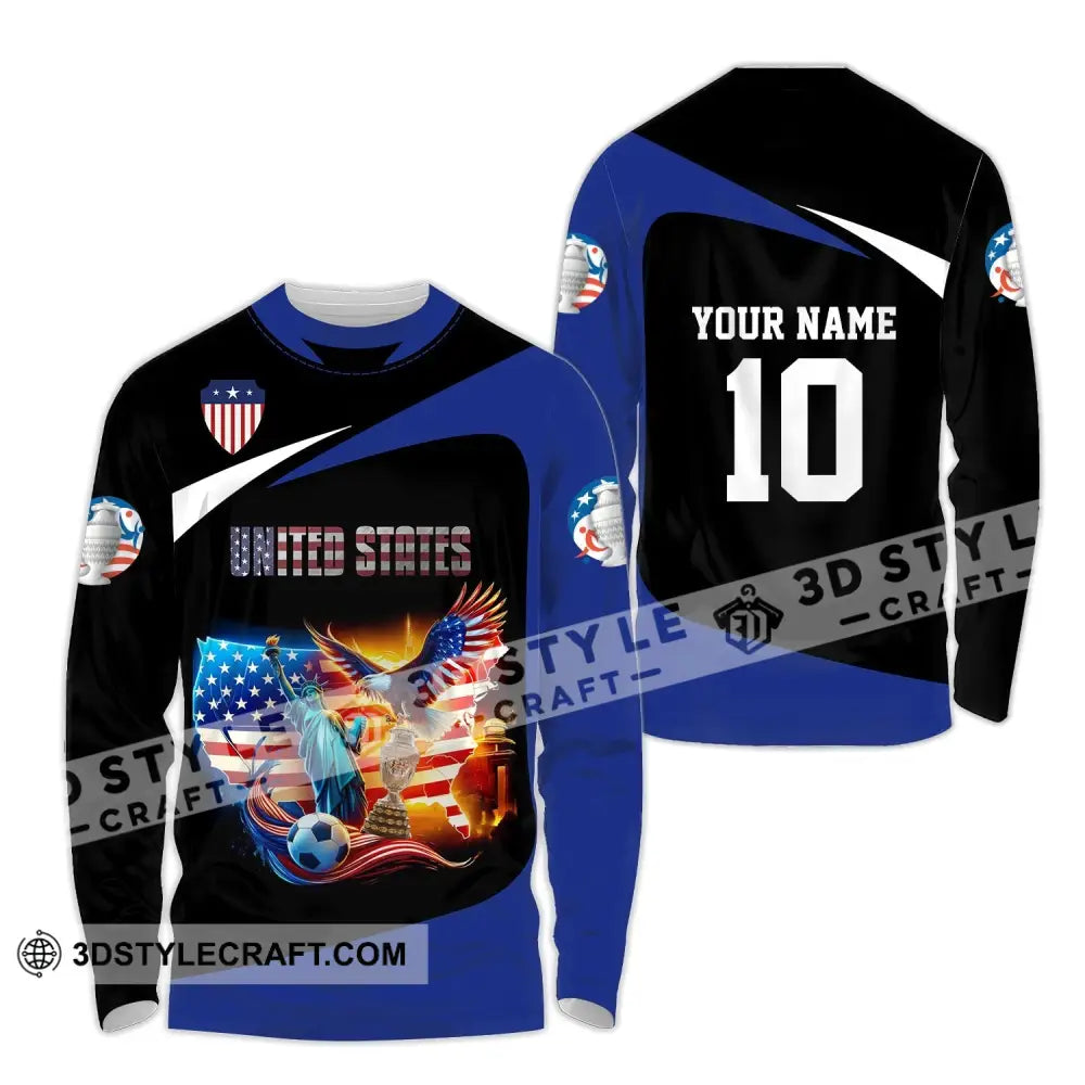 Unisex Shirt - Custom Name And Number United States National Team Long Sleeve / S T-Shirt