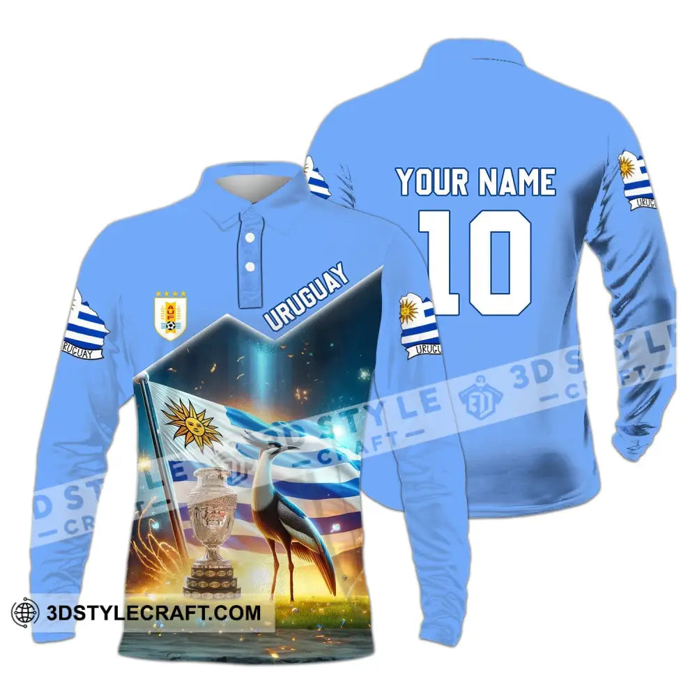 Unisex Shirt - Custom Name And Number Uruguay National Team Lover Long Sleeve Polo / S T-Shirt