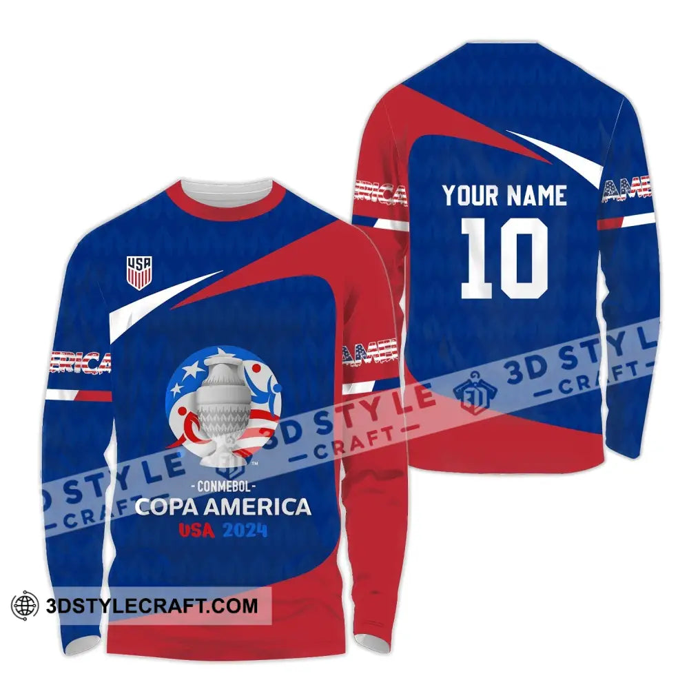 Unisex Shirt - Custom Name And Number Usa National Team Lover Long Sleeve / S T-Shirt