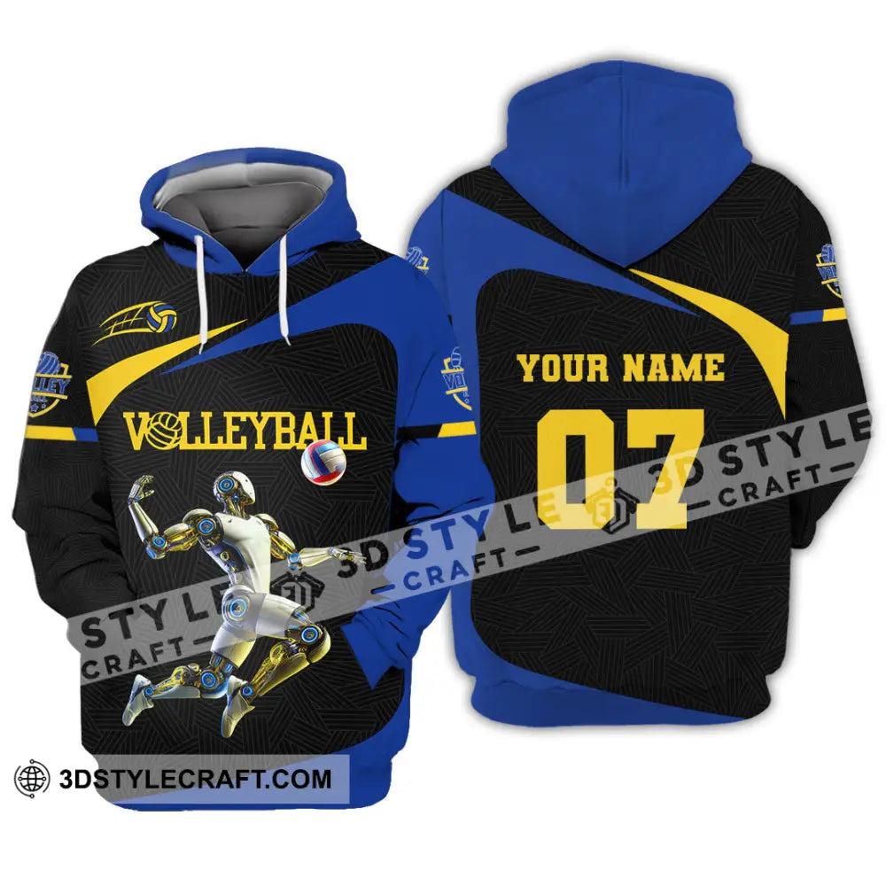 Unisex Shirt Custom Name And Number Volleyball Lover Gift Hoodie / S T-Shirt