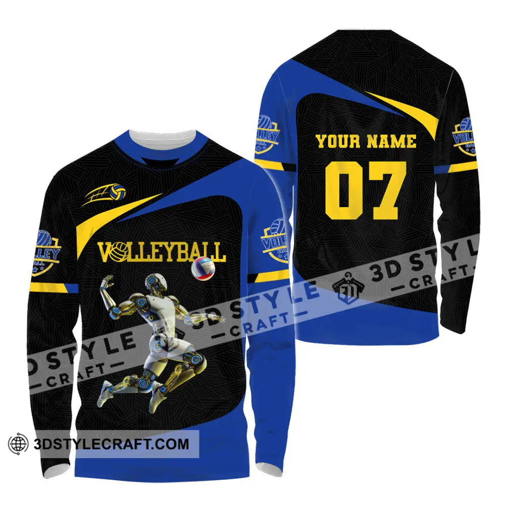 Unisex Shirt Custom Name And Number Volleyball Lover Gift Long Sleeve / S T-Shirt