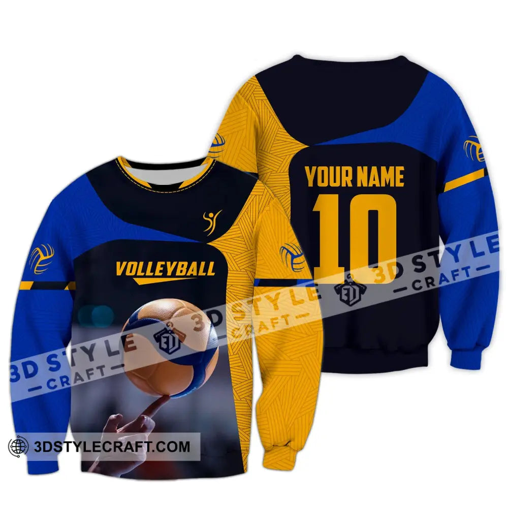 Unisex Shirt Custom Name And Number Volleyball T-Shirt For Club Gift Lovers Long Sleeve / S T-Shirt