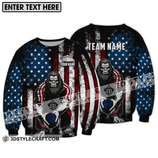 Unisex Shirt - Custom Name And Team Name Shirt, America King Kong Bowling Shirt style option 4
