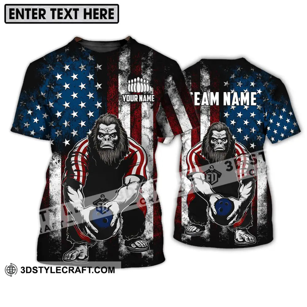 Unisex Shirt - Custom Name And Team America King Kong Bowling T-Shirt / S T-Shirt