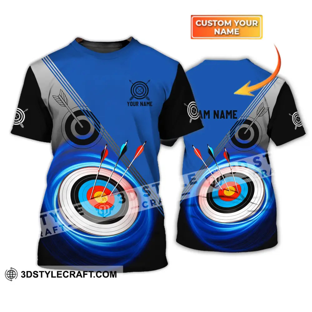 Unisex Shirt - Custom Name And Team Archery Lover Blue T-Shirt