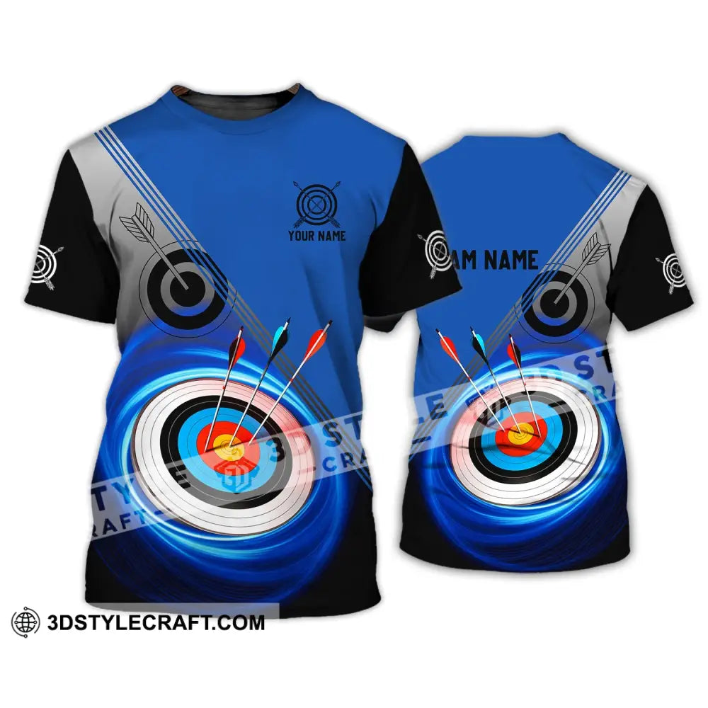 Unisex Shirt - Custom Name And Team Archery Lover Blue T-Shirt / S T-Shirt