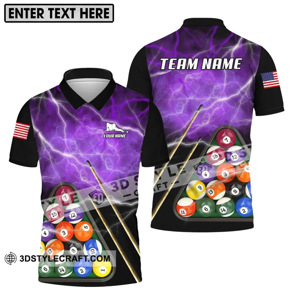 Unisex Shirt - Custom Name And Team Billiard America Polo / S T-Shirt