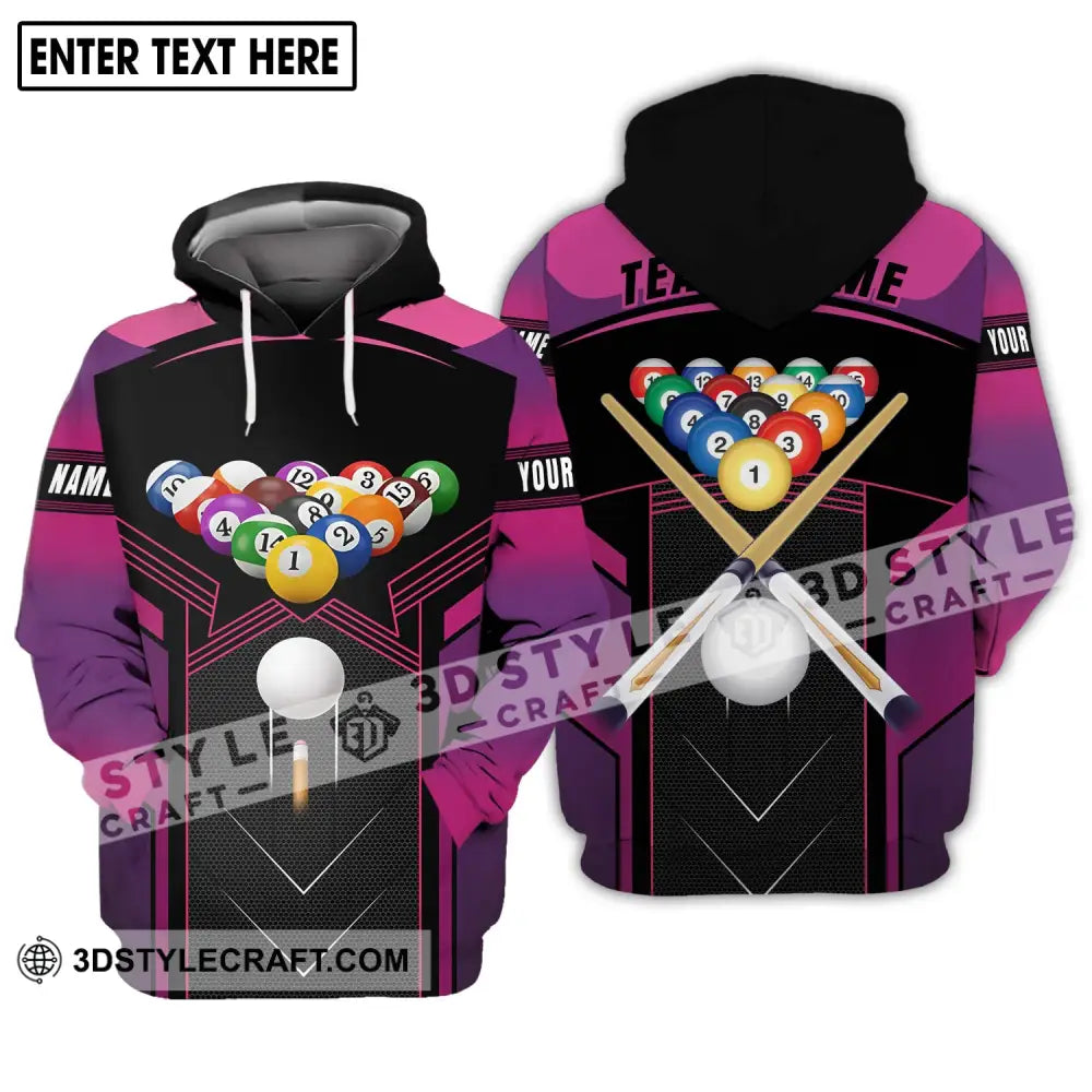 Unisex Shirt - Custom Name And Team Billiard Balls Colorful Hoodie / S T-Shirt