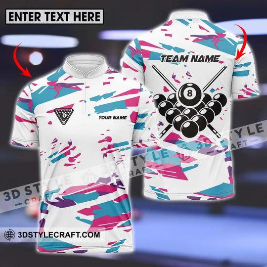 Unisex Shirt - Custom Name And Team Name Billiard Shirt, Color Line style option 1
