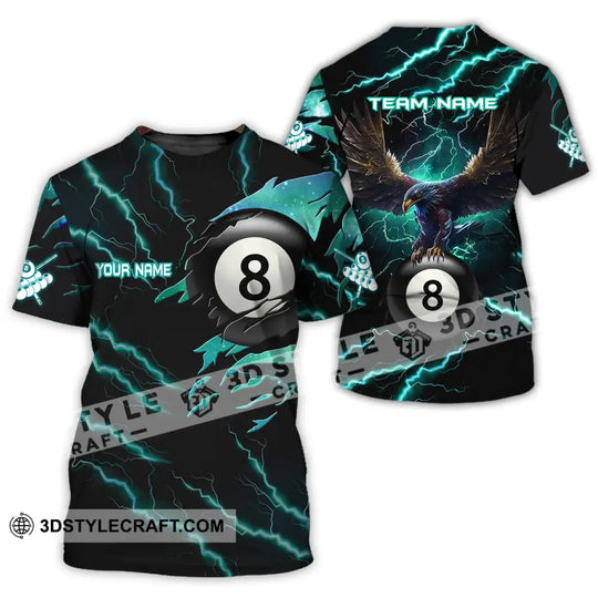 Unisex Shirt - Custom Name And Team Name Billiard Green Lightning style option 2