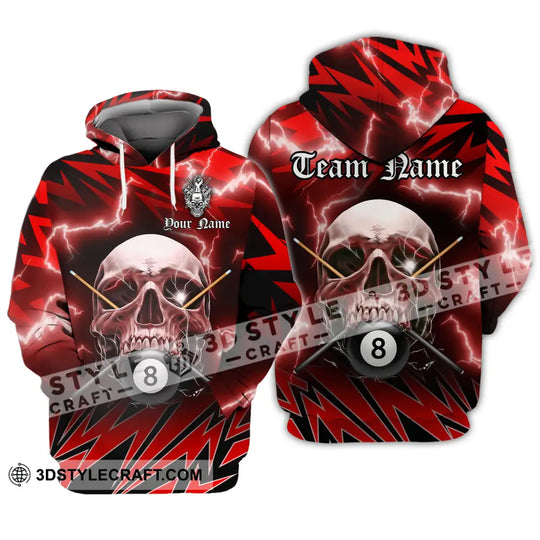 Unisex Shirt - Custom Name And Team Name Billiard Sport Shirt, Skull style option 4