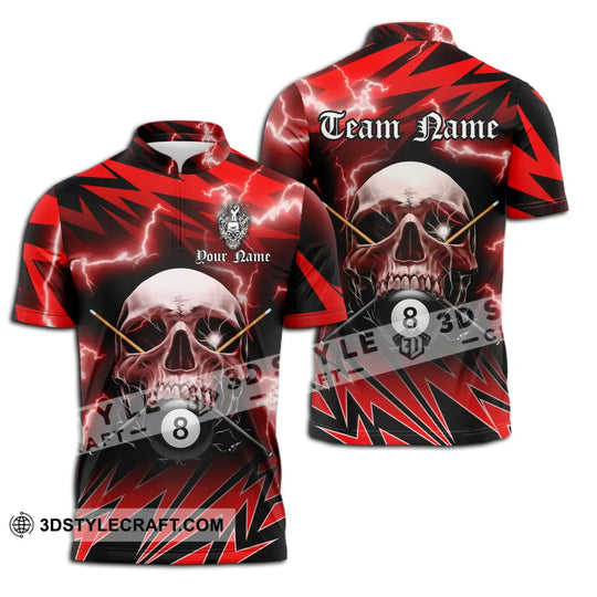 Unisex Shirt - Custom Name And Team Name Billiard Sport Shirt, Skull style option 3