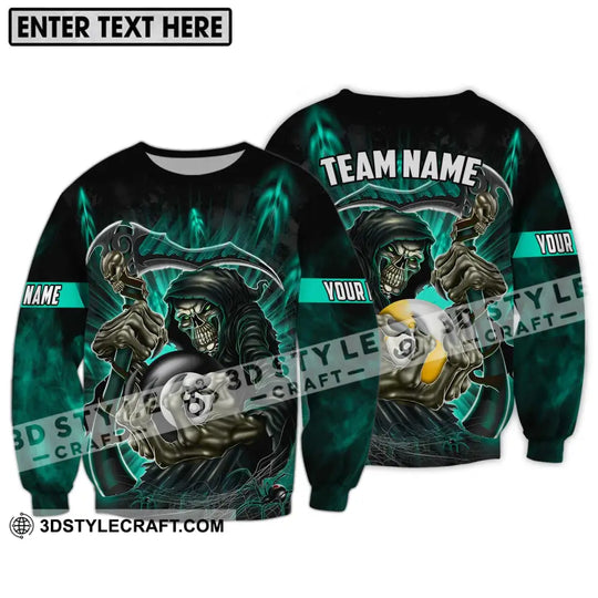 Unisex Shirt - Custom Name And Team Name Billiards Lover Shirt, Billiards God Of Death style option 4