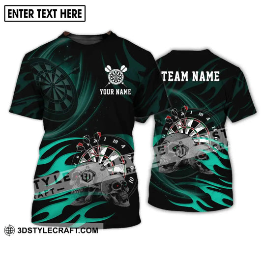 Unisex Shirt - Custom Name And Team Black Green Color Darts Lover T-Shirt / S T-Shirt