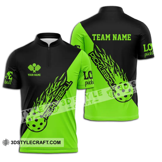 Unisex Shirt - Custom Name And Team Name Shirt, Black And Green Pickleball style option 3