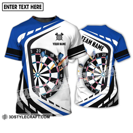 Unisex Shirt - Custom Name And Team Black White Blue Color Darts Lover T-Shirt / S T-Shirt