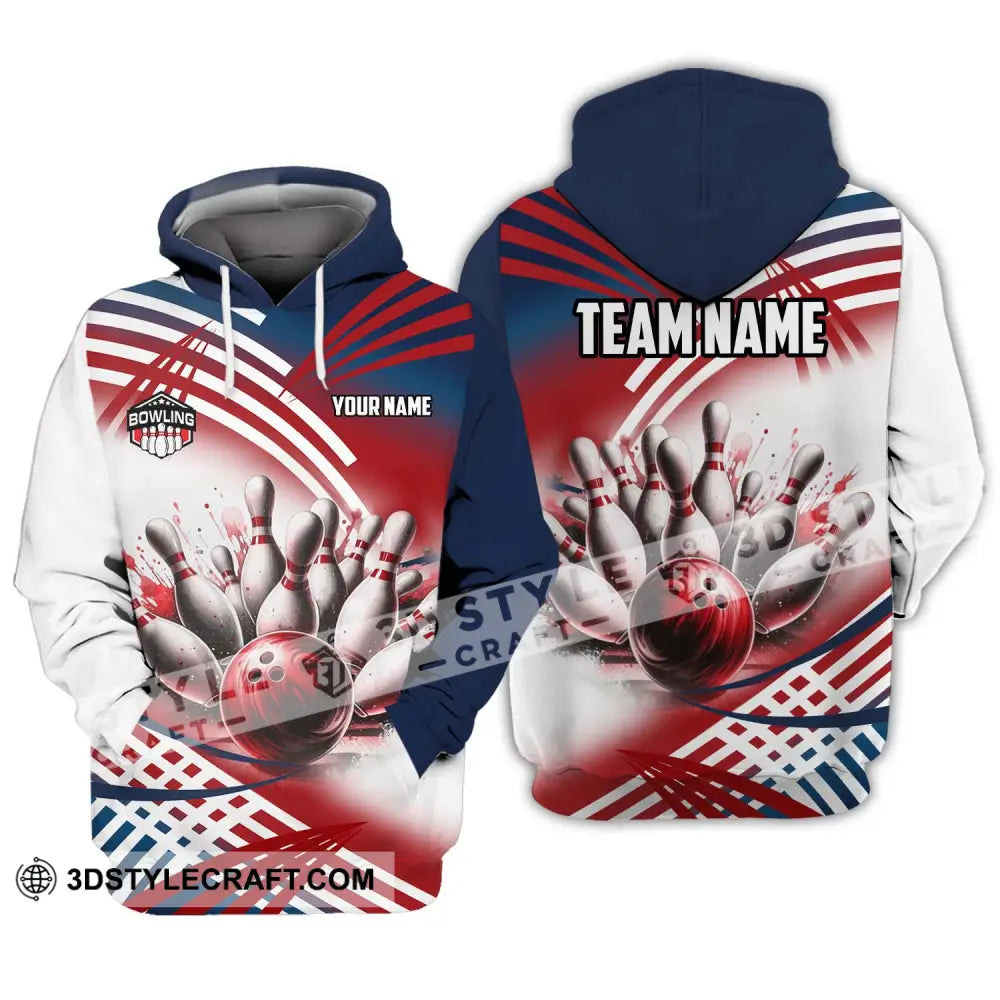 Unisex Shirt - Custom Name And Team Blood Bowling Ball Hoodie / S T-Shirt