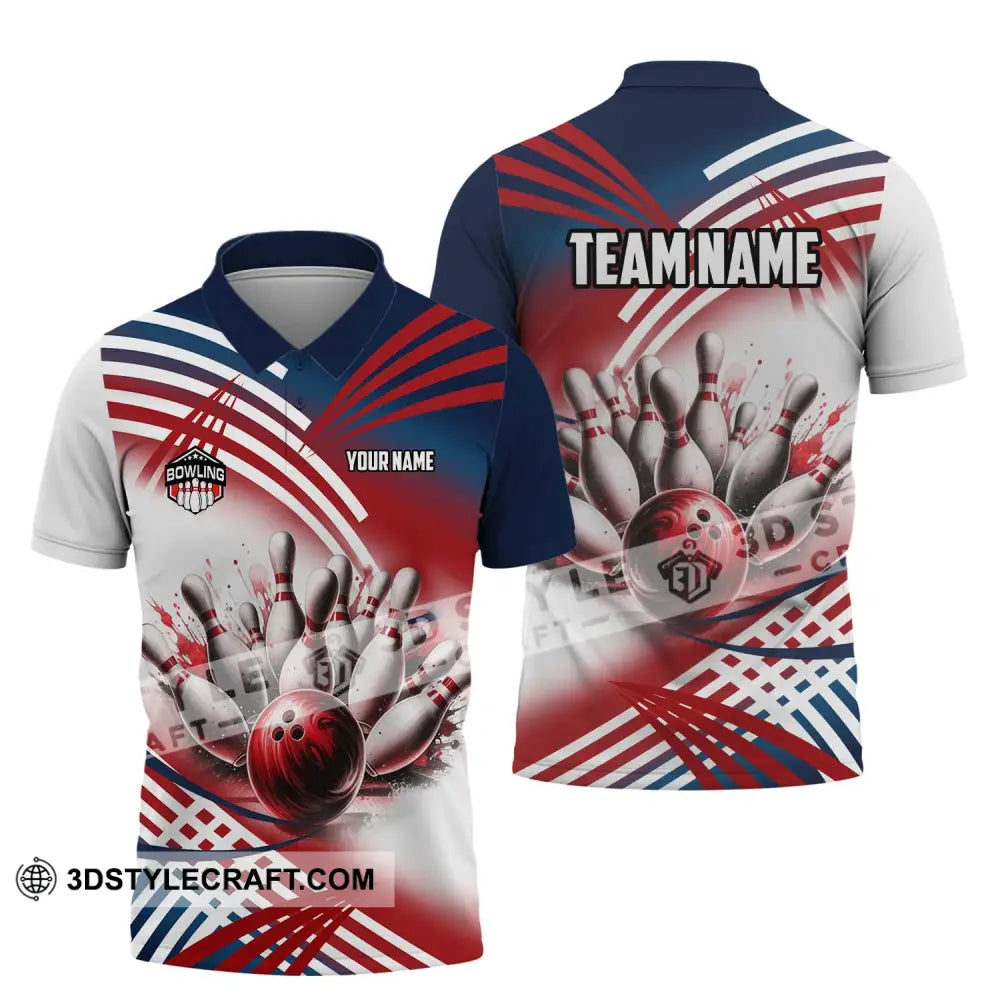 Unisex Shirt - Custom Name And Team Blood Bowling Ball Polo / S T-Shirt