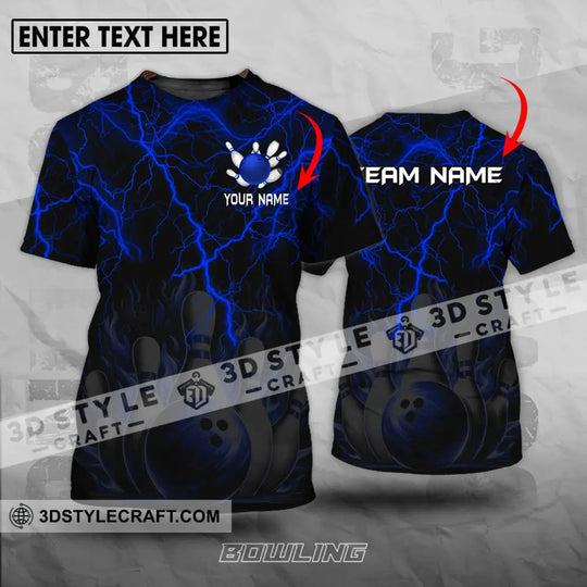 Unisex Shirt - Custom Name And Team Name Shirt, Blue Thunder Bowling style option 1