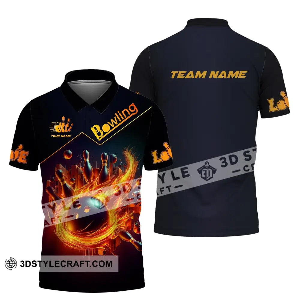 Unisex Shirt Custom Name And Team Bowling Club Polo / S T-Shirt