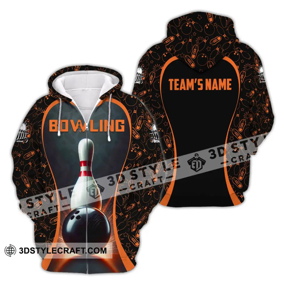 Unisex Shirt Custom Name And Team Bowling Club Polo Zipper Hoodie / S T-Shirt