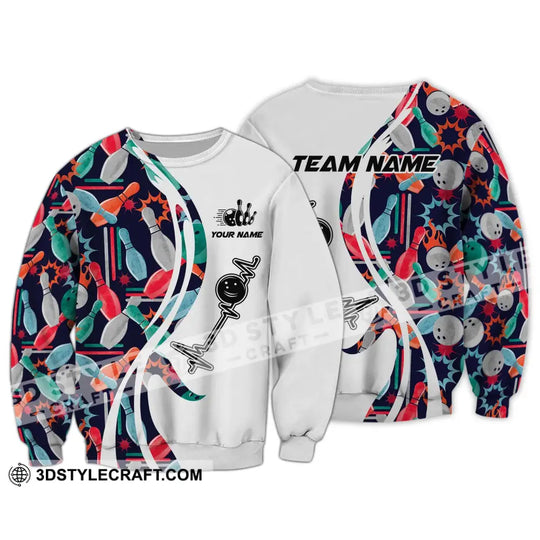 Unisex Shirt - Custom Name And Team Name Shirt, Bowling Color Heart Beat Shirt style option 4