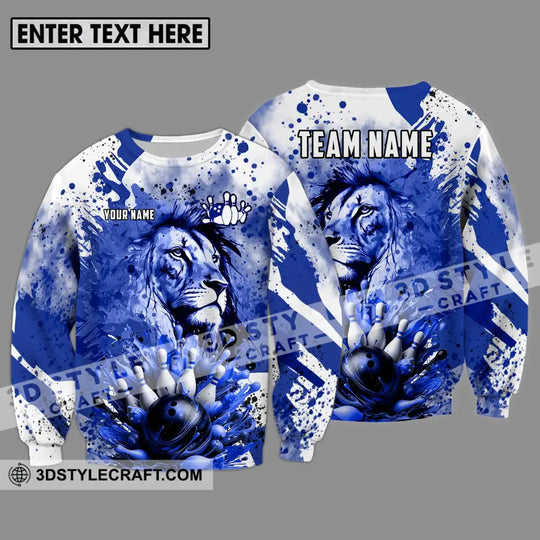 Unisex Shirt - Custom Name And Team Name Bowling Shirt, Ice Lion style option 4