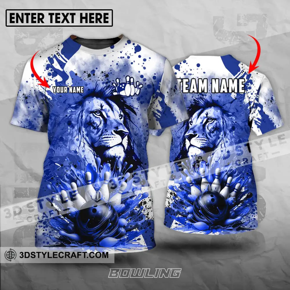 Unisex Shirt - Custom Name And Team Bowling Ice Lion T-Shirt