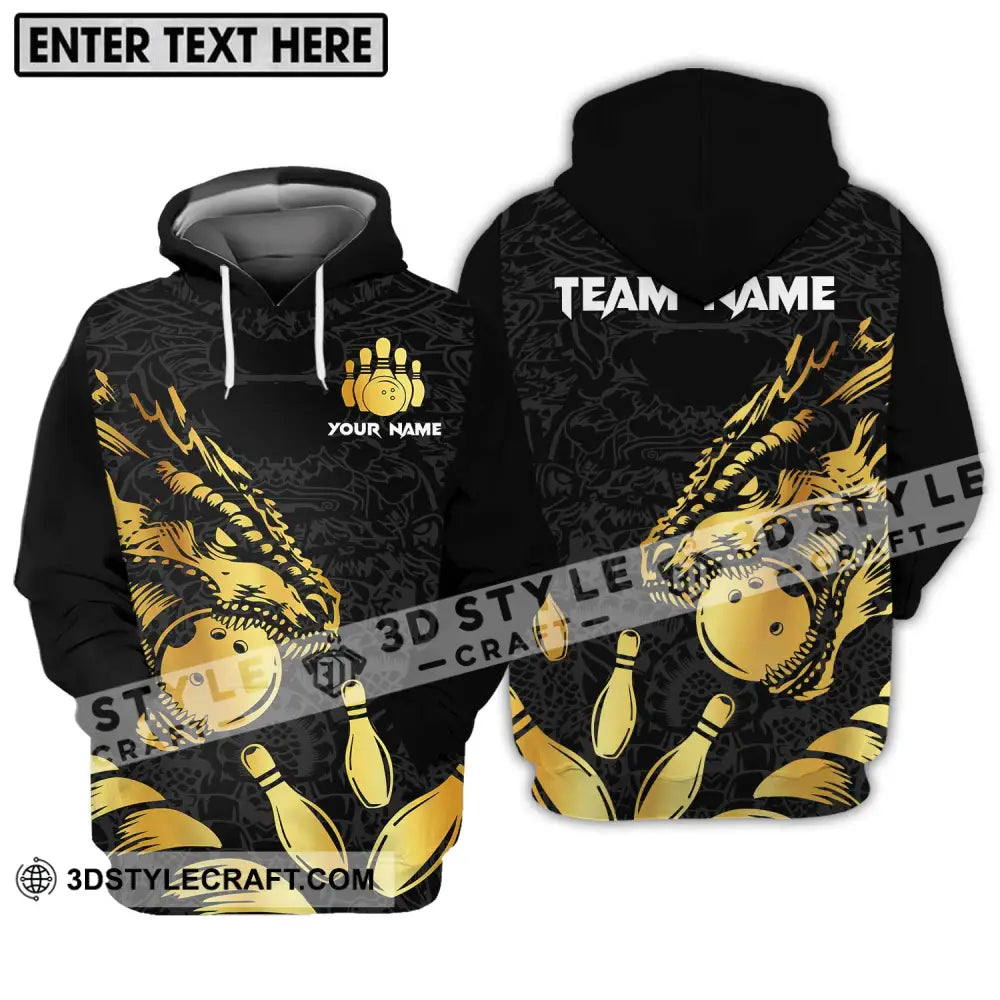 Unisex Shirt - Custom Name And Team Bowling Lover Golden Hoodie / S T-Shirt