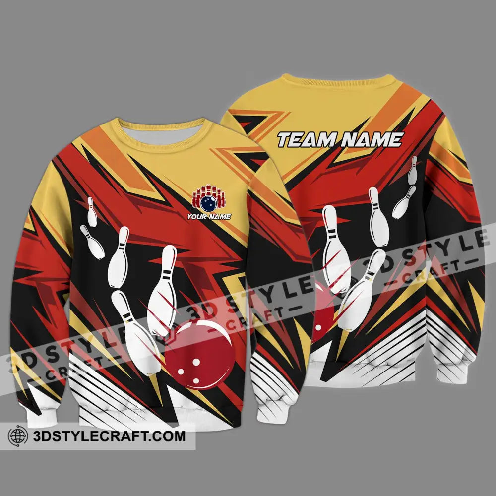 Unisex Shirt - Custom Name And Team Bowling Lover Hot Color Long Sleeve / S T-Shirt