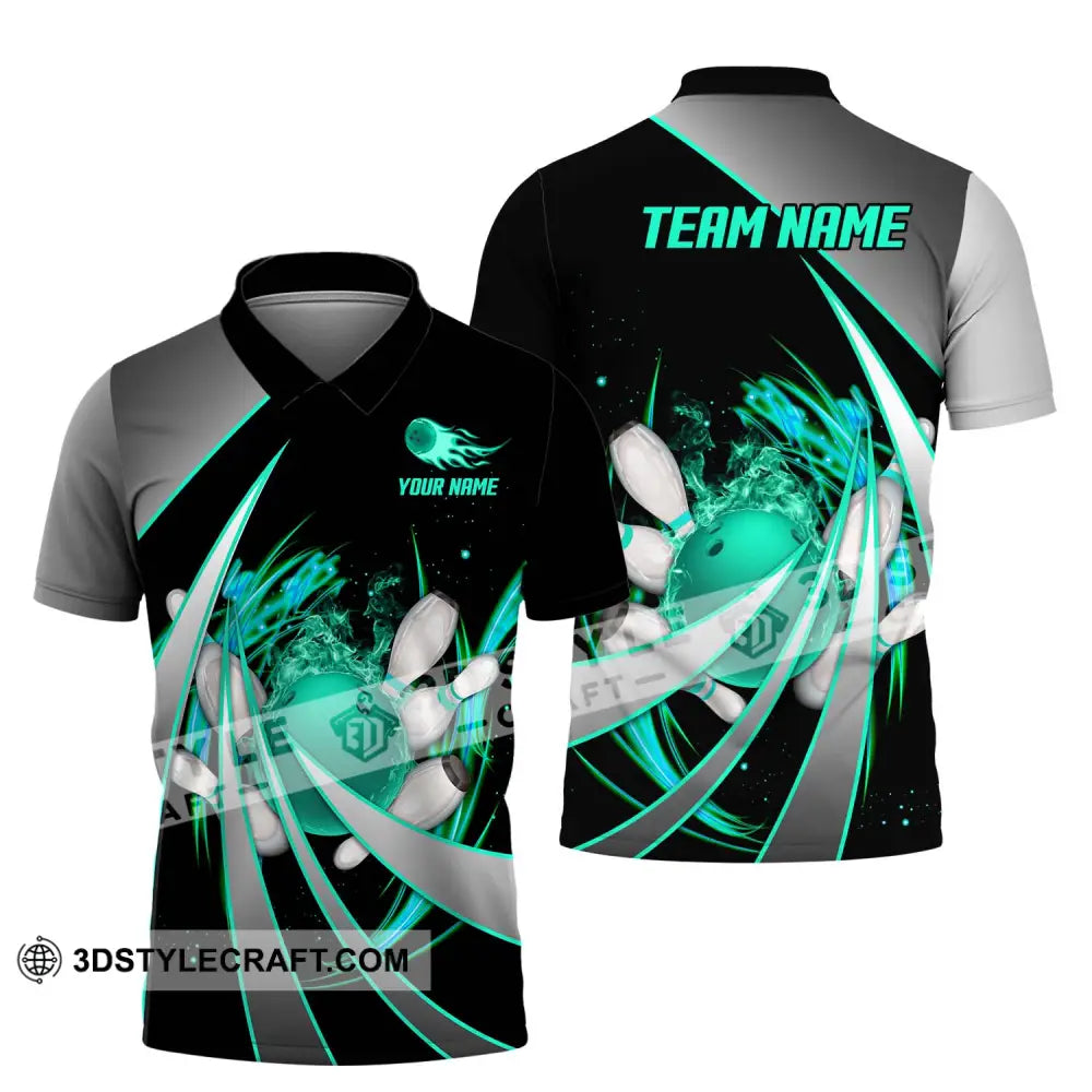 Unisex Shirt - Custom Name And Team Bowling Lover Neon Polo / S T-Shirt