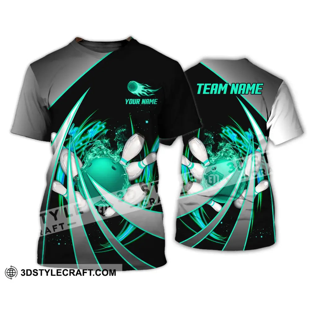 Unisex Shirt - Custom Name And Team Bowling Lover Neon T-Shirt / S T-Shirt