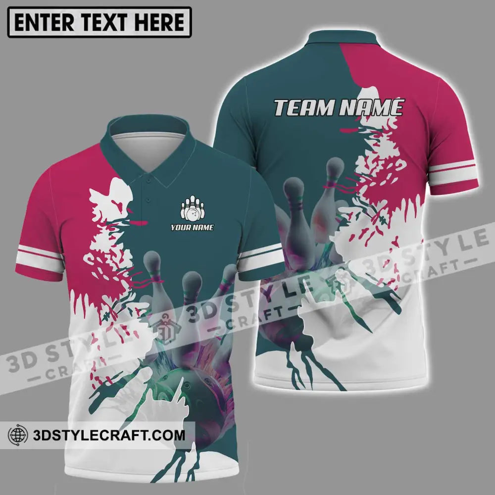 Unisex Shirt - Custom Name And Team Bowling Lover Polo / S T-Shirt